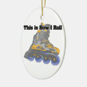 Hoe ik rol (Rollblades/gealigneerde Schaatsen) Keramisch Ornament (Links)