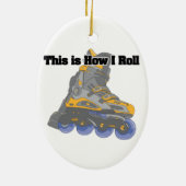 Hoe ik rol (Rollblades/gealigneerde Schaatsen) Keramisch Ornament (Achterkant)