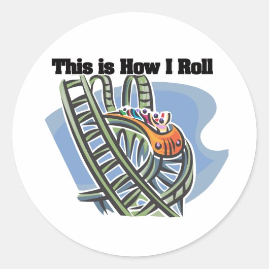 Hoe ik rol (Roller Coaster) Ronde Sticker (Voorkant)
