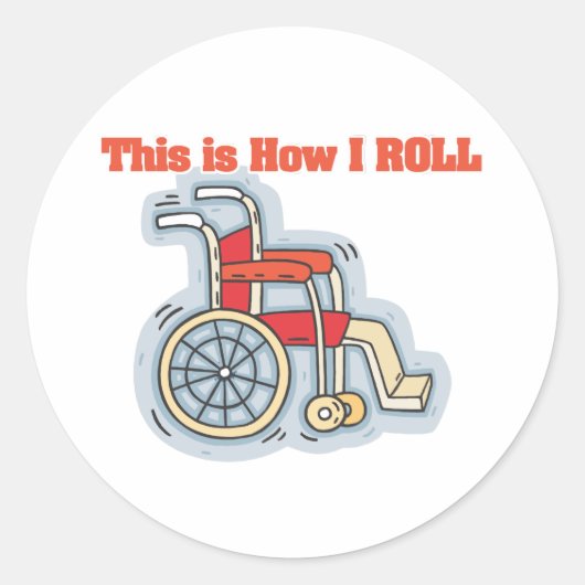 Hoe ik rol (rolstoel) ronde sticker (Voorkant)