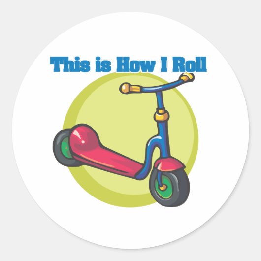 Hoe ik rol (Scooter) Ronde Sticker (Voorkant)