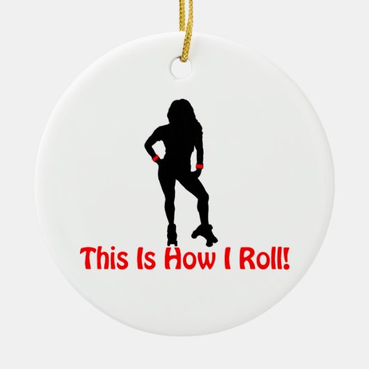 Hoe ik Roll Roller Derby Girl Keramisch Ornament (Voorkant)