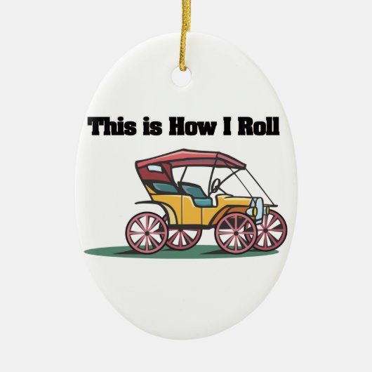 Hoe ik rolt (ouderwetse buggy/auto) keramisch ornament (Voorkant)