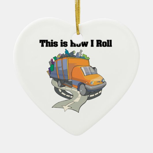 Hoe ik rolt (vuilniswagen) keramisch ornament (Voorkant)