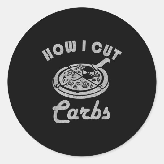 Hoe ik snijd koolhydraten, fitness dieet sarcastis ronde sticker (Voorkant)