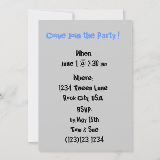 Hoe ik (Tween Boys) Uitnodiging rol (Achterkant)