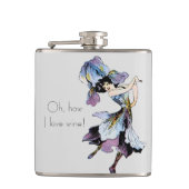 Hoe ik van wijn hou - dansende dameskast heupfles (Voorkant)