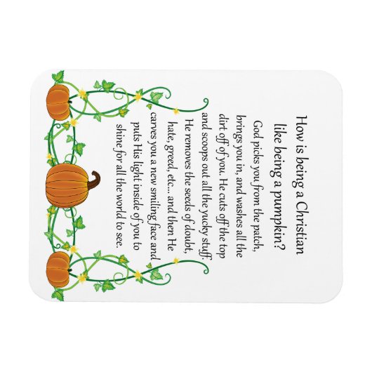 Hoe is Christelijk zijn als pompoen zijn? Magneet (Horizontaal)