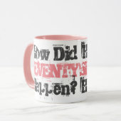 Hoe is er 70 gebeurd? - Mok met tweetone koffie (Voorkant links)