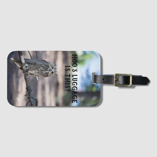 Hoe is het met bagage? Grote gehoornde uil Bagagelabel (Voorkant (horizontaal))