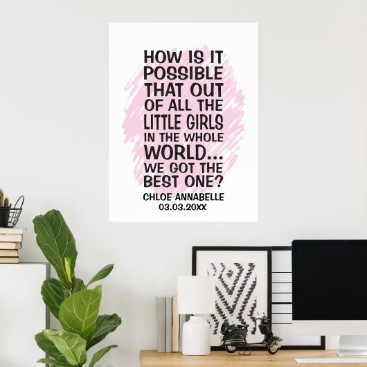 Hoe is het mogelijk dat van alle kleine meisjes poster (Thuiskantoor)