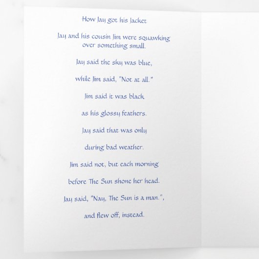 Hoe Jay aan zijn jas kwam Drieluik Wenskaart (Binnenzijde eerst)