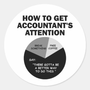 Hoe je de aandacht van de accountant krijgt, breek ronde sticker