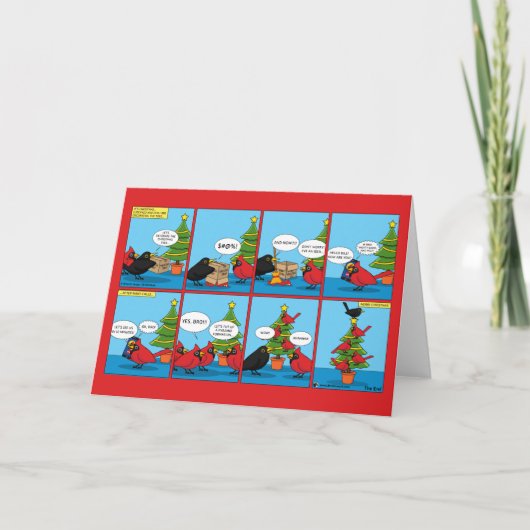 Hoe je een Kerstboom Versiert Comic Kaart (Voorkant)