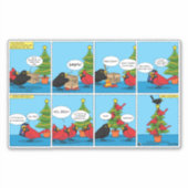 Hoe je een Kerstboom Versiert Comic Sticker (Voorkant)