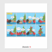 Hoe je een Kerstboom Versiert Comic Sticker (Vel)