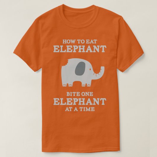 Hoe je een olifant per keer bijt Een olifant T-shirt (Design voorkant)