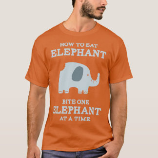 Hoe je een olifant per keer bijt Een olifant T-shirt