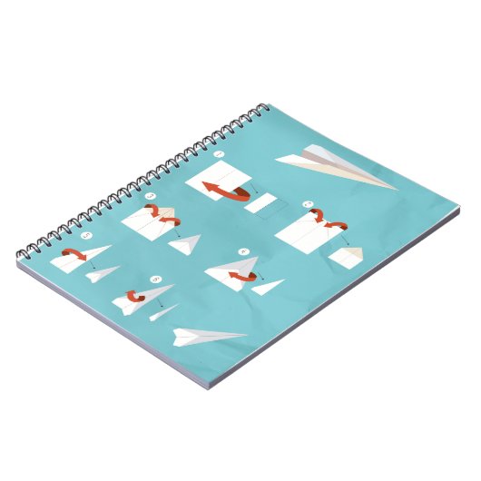 Hoe je een papieren vliegtuig vouwt spiraalnotitie notitieboek (Linkerzijde)