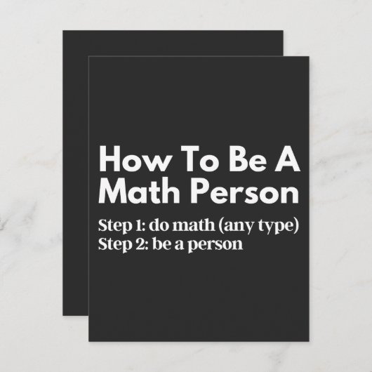 Hoe je een wiskundig persoon wordt bedankkaart (Voorkant / Achterkant)