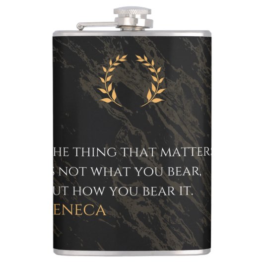 Hoe je het draagt - Seneca Stoïcijnse Filosofie Qu Heupfles (Voorkant)