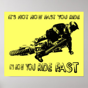 Hoe je het Fast Dirt Bike Motocross-Poster-teken g Poster