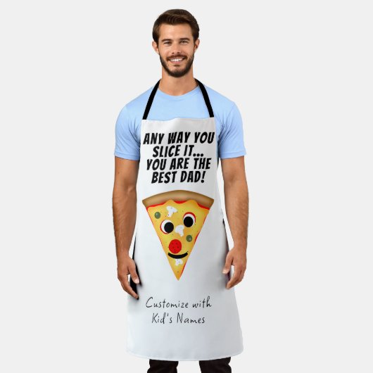 Hoe je het ook snijdt je bent de beste pap pizza schort (Gedragen)