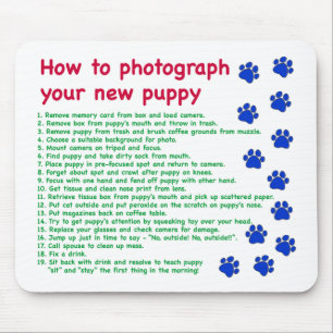 Hoe je je nieuwe puppy fotografeert muismat