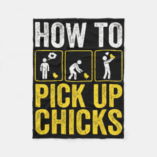 Hoe je kuikens oppakt Funny Chicken Farmer Humor D Fleece Deken