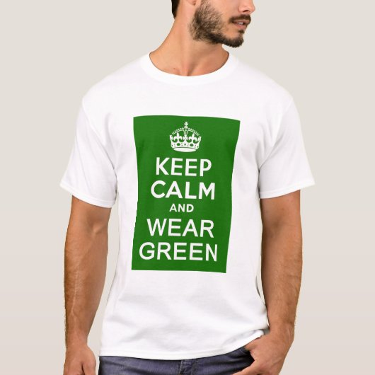 HOE KALM EN DRAAG GROEN op St Pats Day T-shirt (Voorkant)