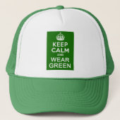 HOE KALM EN DRAAG GROEN op St Pats Day Trucker Pet (Voorkant)