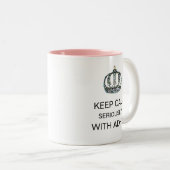 "HOE KALM - SERIEUS - MET ADHD?" Two-Tone COFF Tweekleurige Koffiemok (Voorkant rechts)