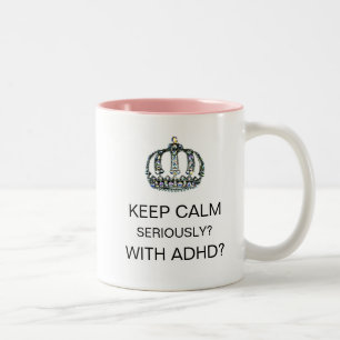 "HOE KALM - SERIEUS - MET ADHD?" Two-Tone COFF Tweekleurige Koffiemok