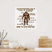 HOE KAN BIGFOOT WORDEN GESTOPT - Cryptozoölogy Fie Poster (Keuken)