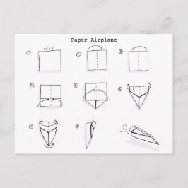Hoe kan een papieren vliegtuig worden gevlogen? briefkaart