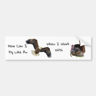 Hoe kan ik als een adelaar vliegen? bumpersticker