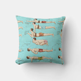 Hoe kan ik Antiek Franse zwemschool draaien? Kussen