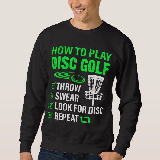 Hoe kan ik de Disc Golf Funny Frisbee Golfing Play Trui (Voorkant)