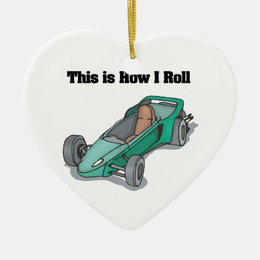 Hoe kan ik draaien (Go Cart) Keramisch Ornament (Voorkant)