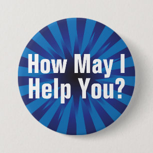 Hoe kan ik u helpen bij het uitbarsten Vraag me na Ronde Button 7,6 Cm