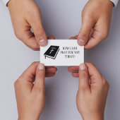 Hoe kan ik voor je bidden, kerkdominee visitekaartje