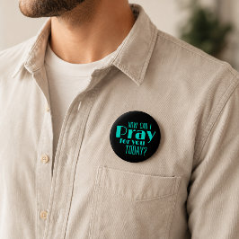 Hoe kan ik voor je bidden vandaag Zwart Blauw Retr Ronde Button 5,7 Cm