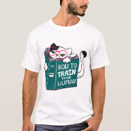 Hoe kan je menselijke grappige kat met zonnebril w t-shirt