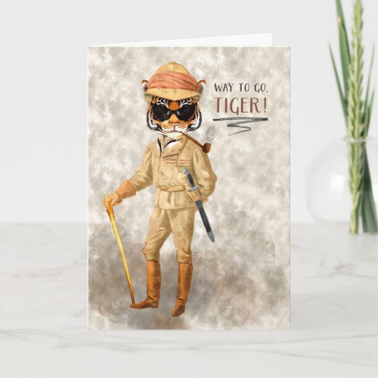 Hoe kan je met Tiger Congrats Hipster Safari Tiger Kaart (Voorkant)