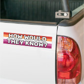 Hoe kennen ze de witte Lesbische vlag (5 strips)? Bumpersticker (Op Truck)