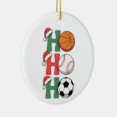 Hoe Kerstman Basketbal Voetbal Kerstmis Keramisch Ornament (Rechts)