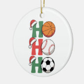 Hoe Kerstman Basketbal Voetbal Kerstmis Keramisch Ornament (Links)