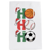 Hoe Kerstman Basketbal Voetbal Kerstmis Medium Cadeauzakje (Voorkant)
