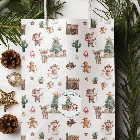 Hoe Kerstmis | Leuke Westerse Gepersonaliseerde Medium Cadeauzakje