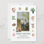 Hoe Kerstmis | Leuke Westerse Kerst Foto Feestdagenkaart (Voorkant)